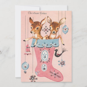 Cartes Pour Fêtes Annuelles Cerf De Noël Vintage En Stocker