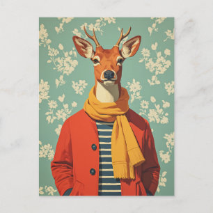 Cartes Pour Fêtes Annuelles Cerf festif en style hiver