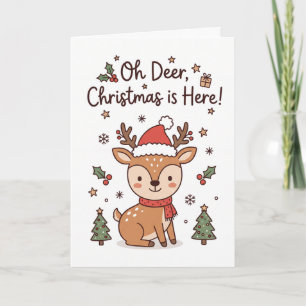 Cartes Pour Fêtes Annuelles Cerf mignon personnalisable