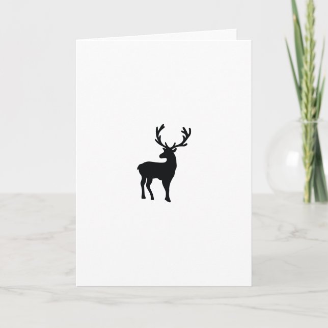 Cartes Pour Fêtes Annuelles Cerf noir et blanc (Devant)