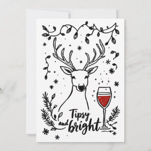 Cartes Pour Fêtes Annuelles Cerf pompette et brillant 