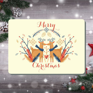 Cartes Pour Fêtes Annuelles Cerf scandinave Nordic Merry Design de Noël