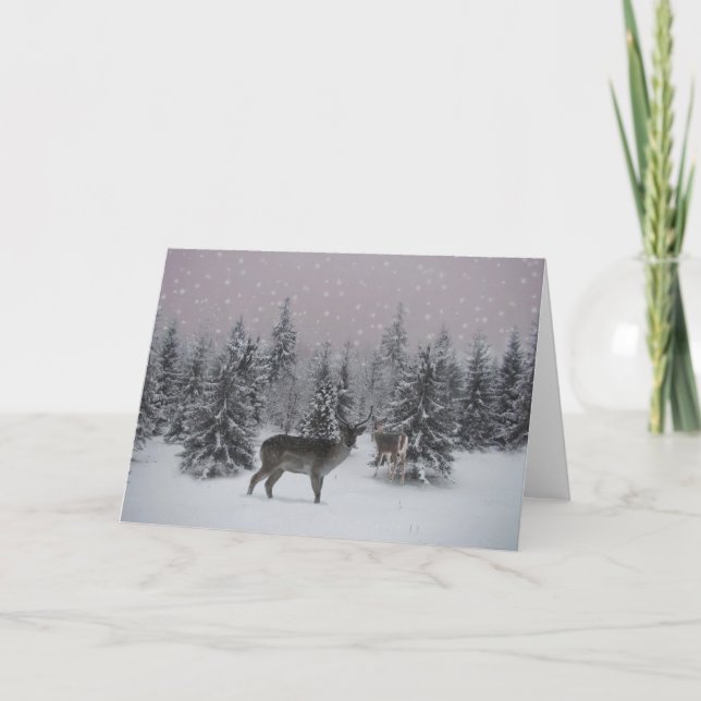 Cartes Pour Fêtes Annuelles Cerfs communs (Devant)