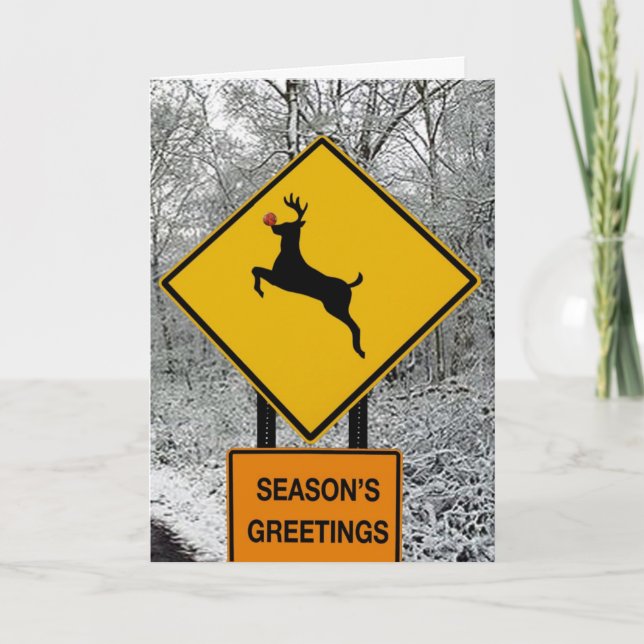 Cartes Pour Fêtes Annuelles Cerfs communs dans les phares (Devant)