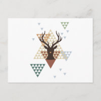 Cerfs communs de Noël avec le motif géométrique