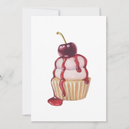 Cartes Pour Fêtes Annuelles Cerise Cupcake