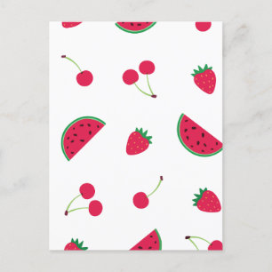 Cartes Pour Fêtes Annuelles Cerise de pastèque mignonne et fraise
