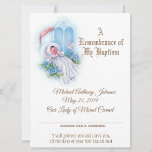 Cartes Pour Fêtes Annuelles Certificat de baptême de garçon
