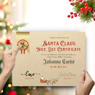 Cartes Pour Fêtes Annuelles Certificat d'Invitation à la Liste des Enfants Sag