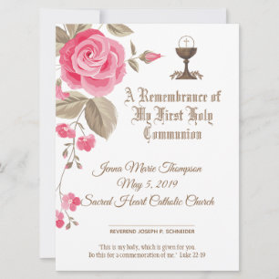 Cartes Pour Fêtes Annuelles Certificat traditionnel de première sainte communi
