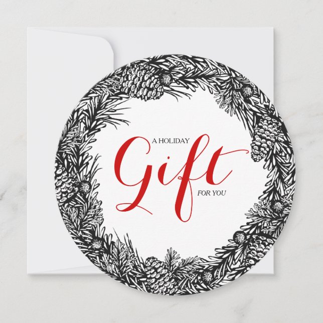 Cartes Pour Fêtes Annuelles Certificats cadeaux de vacances ronds Classy (Devant)