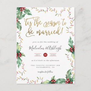 Cartes Pour Fêtes Annuelles 'C'Est La Saison D'Être Marié Mariage De Noël