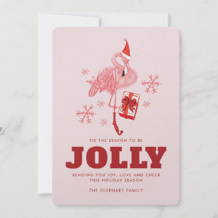 Cartes Pour Fêtes Annuelles C'est la saison Flamant rose tropical Noël