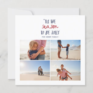 Cartes Pour Fêtes Annuelles 'c'est la saison multi-quatre photo famille noël 