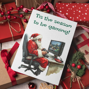 Cartes Pour Fêtes Annuelles C'est la saison pour jouer Père Noël