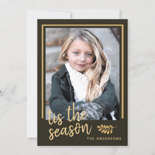 Cartes Pour Fêtes Annuelles C'Est La Saison Rustic Holiday Photo Flat Card