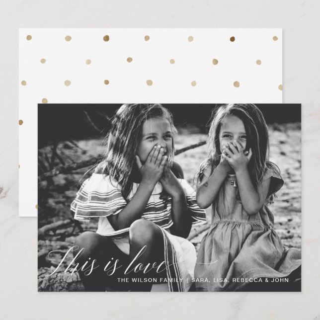 Cartes Pour Fêtes Annuelles C'est l'amour Simple Script Photo Valentines Day (Devant / Derrière)