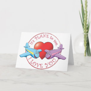 Cartes Pour Fêtes Annuelles C'est l'AVION de voir, JE T'AIME