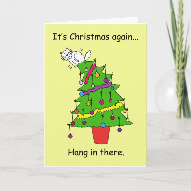 Cartes Pour Fêtes Annuelles C'est Noël encore Humour Chat (Devant)