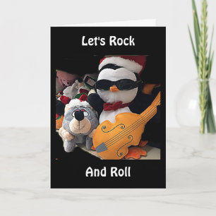 CARTES POUR FÊTES ANNUELLES C'EST **NOËL** LAISSE "ROCK AND ROLL"
