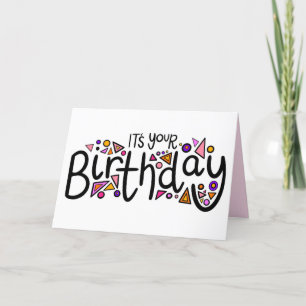 Cartes Pour Fêtes Annuelles C'est ton anniversaire avec des Motifs roses et or
