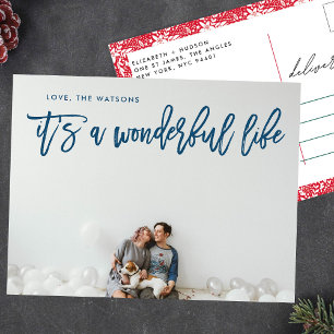 Cartes Pour Fêtes Annuelles C'est un merveilleux Noël bleu glace de la Marine