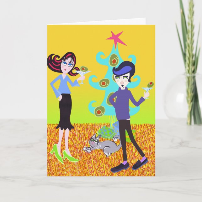 Cartes Pour Fêtes Annuelles C'est un Noël Martini (Devant)