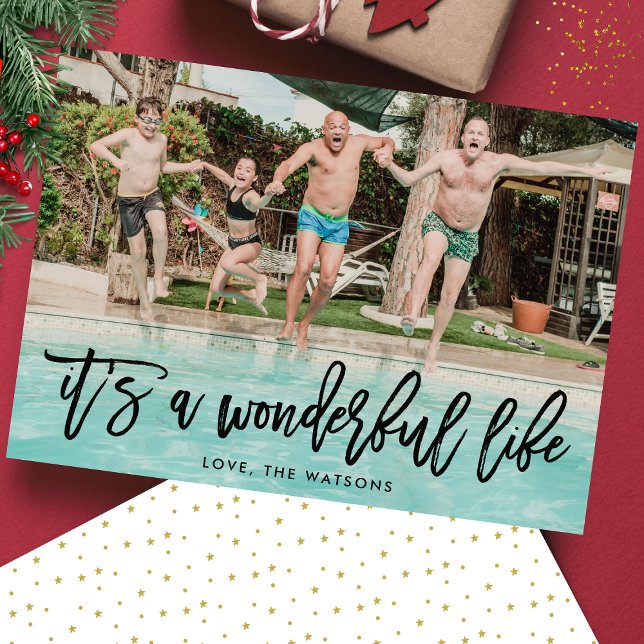 Cartes Pour Fêtes Annuelles C'est une merveilleuse vie Onyx photo de Noël (Créateur téléchargé)