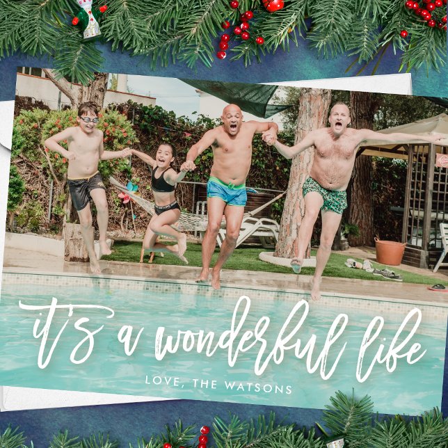 Cartes Pour Fêtes Annuelles C'est une merveilleuse vie Photo de Noël (Créateur téléchargé)