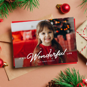 Cartes Pour Fêtes Annuelles C'est une vie merveilleuse photo de Noël simple