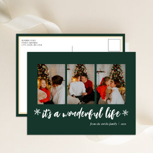 Cartes Pour Fêtes Annuelles C'est une vie merveilleuse Verte Noël 3 Photo