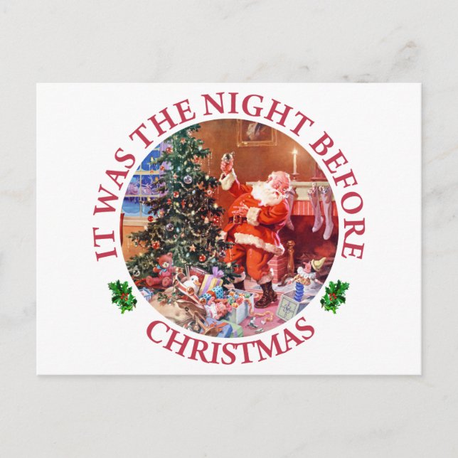 Cartes Pour Fêtes Annuelles C'Était La Nuit Avant Noël (Devant)