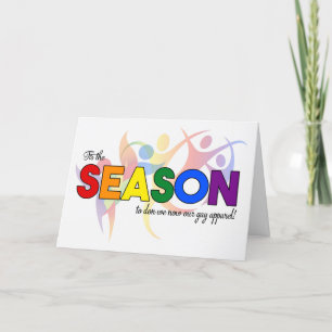Cartes Pour Fêtes Annuelles Cette saison amusant LGBT Rainbow Theme