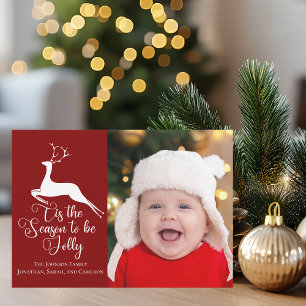 Cartes Pour Fêtes Annuelles Cette saison belle famille rouge photo