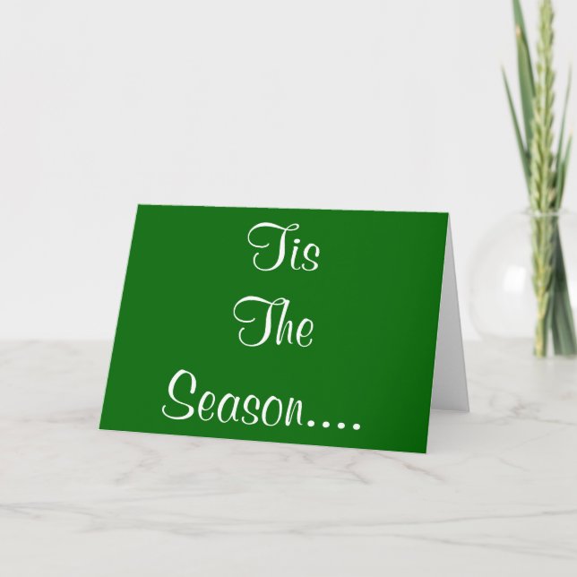 Cartes Pour Fêtes Annuelles Cette saison...Pour espérer de l'argent ! en vert (Devant)