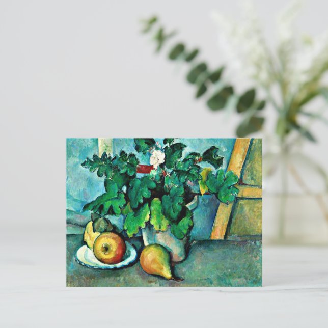 Cartes Pour Fêtes Annuelles Cezanne - Pot de primeurs et fruits (Debout devant)