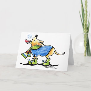 Cartes Pour Fêtes Annuelles Chahuahua Hiver Flocon de neige