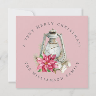 Cartes Pour Fêtes Annuelles Chaîne d'aquarelle de Noël Poinsetta rouge