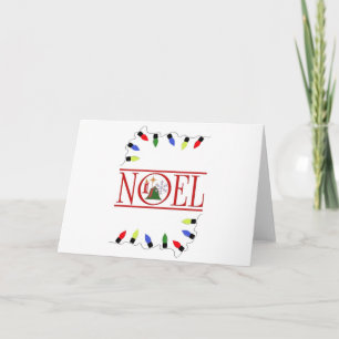 Cartes Pour Fêtes Annuelles chaîne de lumières NOEL rétro
