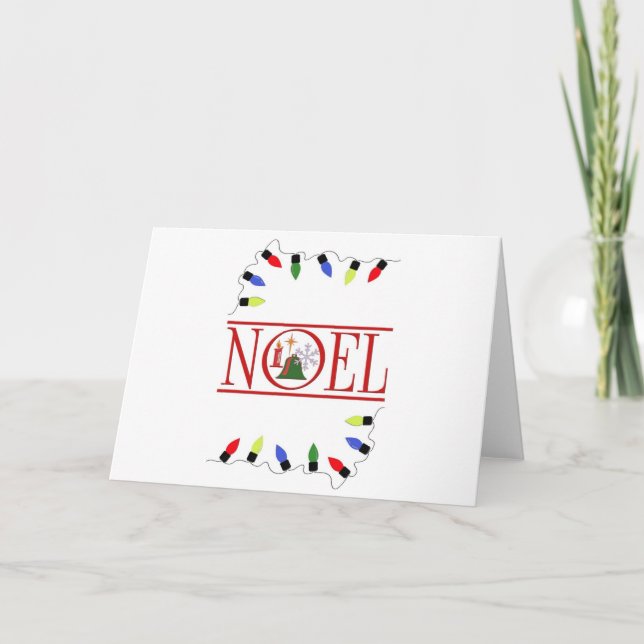 Cartes Pour Fêtes Annuelles chaîne de lumières NOEL rétro (Devant)