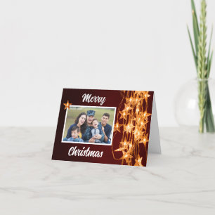 Cartes Pour Fêtes Annuelles Chaîne militaire Étoiles lumières Noël Photo Holid