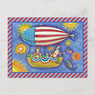 CARTES POUR FÊTES ANNUELLES CHAÎNES ET SOURIS HISS N'FITZ EN 4 JUILLET ZEPPELI