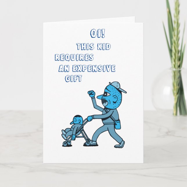 Cartes Pour Fêtes Annuelles Chaise bébé. (Devant)