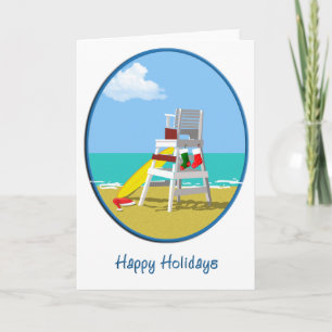 Cartes Pour Fêtes Annuelles Chaise de maître nageur à Noël