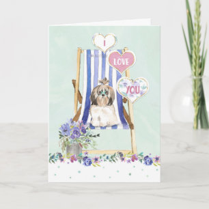Cartes Pour Fêtes Annuelles Chaise longue lunettes de soleil pour chien mignon