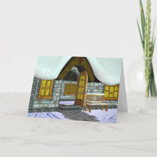 Cartes Pour Fêtes Annuelles chalet à neige
