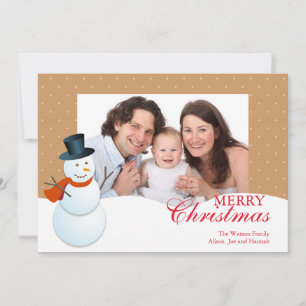 Cartes Pour Fêtes Annuelles Chaleureux bonhomme de neige du nord pôle brun pho