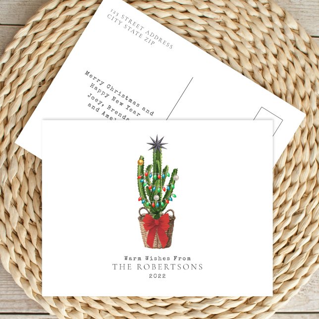 Cartes Pour Fêtes Annuelles Chaleureux Cactus de Noël (Créateur téléchargé)