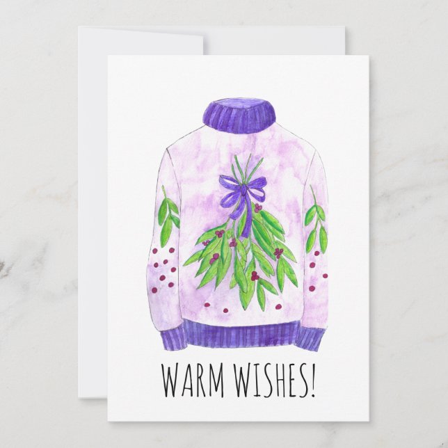 Cartes Pour Fêtes Annuelles Chaleureux Chandail de Noël (Devant)