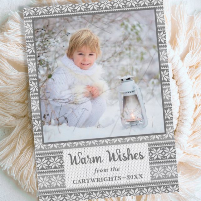 Cartes Pour Fêtes Annuelles Chaleureux Chauffage Snowflake Photo Grey (Créateur téléchargé)